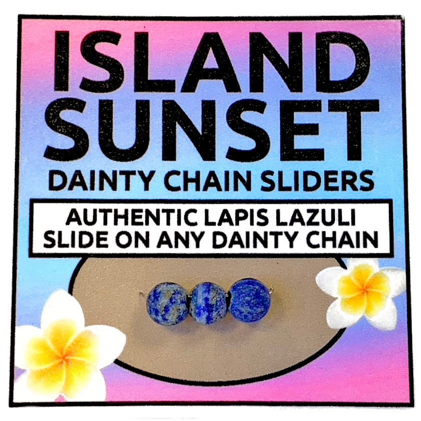 Island Sunset Artisan Sliding Stone Chain Add Ons Matte Lapis Lazuli